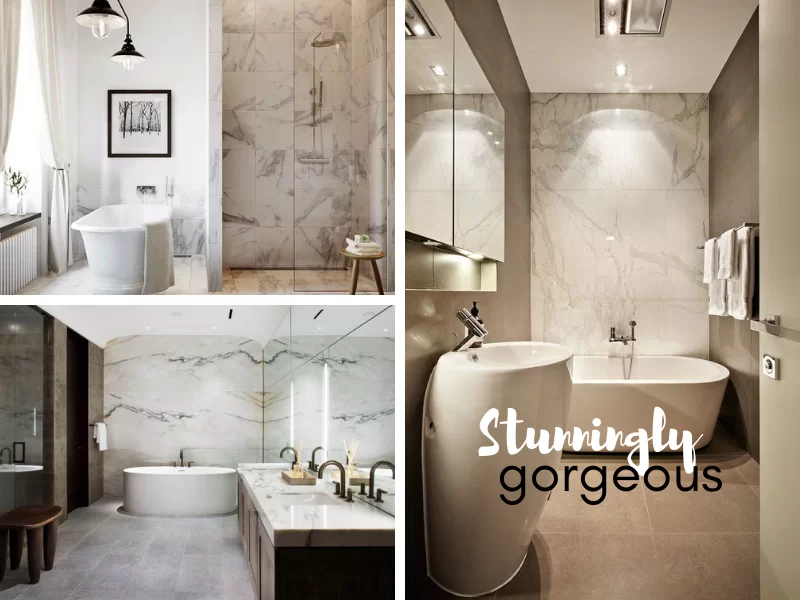Stunning Bathroom Marble Wall Ideas