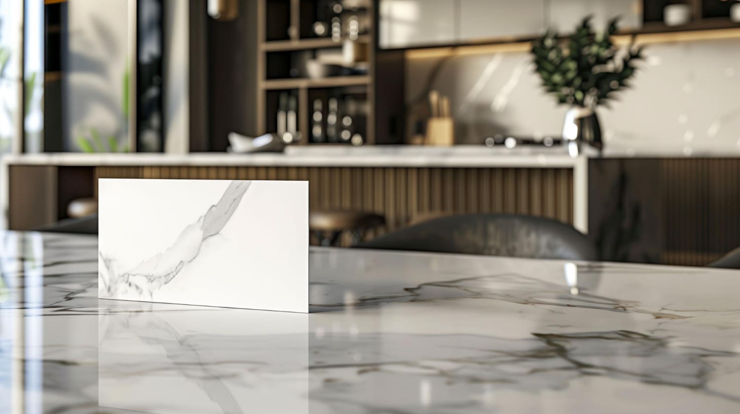 Kitchen Countertop Singapore 2026: How To Pick A Table Top You Won'T Regret Marble-Look Countertop Sample Resting On A Stone Kitchen Island